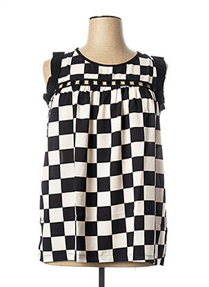 Blouse fermeture boutonnée au dos sans manche noir G!OZE femme