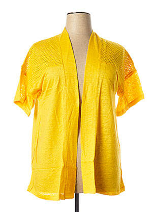 Gilet manches courtes col v jaune MALOKA femme