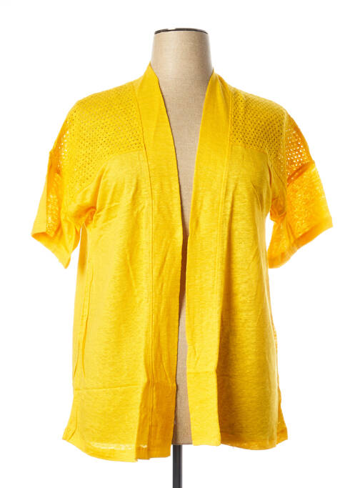 Gilet manches courtes col v jaune MALOKA femme