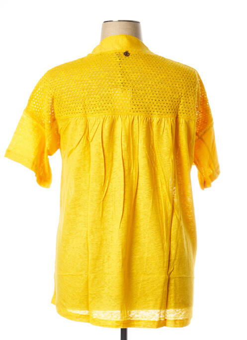 Gilet manches courtes col v jaune MALOKA femme