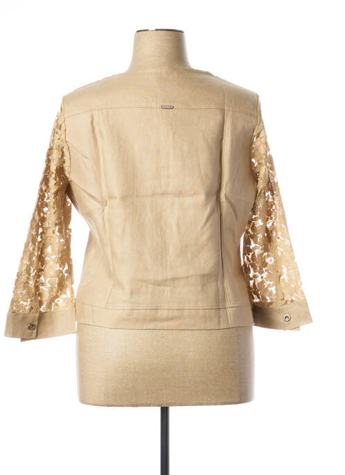 Gilet manches longues beige MALOKA pour femme