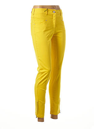 Pantalon droit stretch taille normale jaune PAUL BRIAL femme