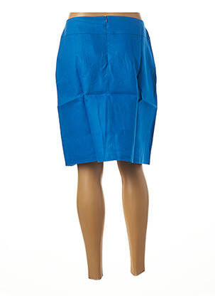 Jupe mi-longue fermeture zip latéral bleu MALOKA femme