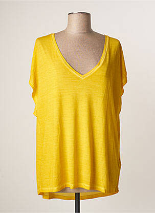 T-shirt jaune MAJESTIC FILATURES pour femme
