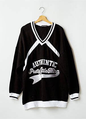 Sweat-shirt coupe over-size manches longues noir PRETTY LITTLE THING femme