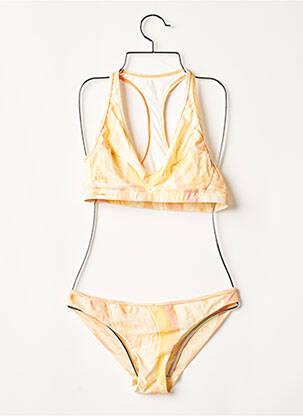 Maillot de bain 2 pièces stretch brassieres orange OLAIAN femme
