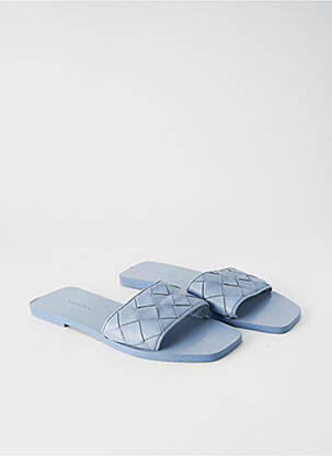 Mules/sabots chiquet talon plat jusqu'à 3cm bleu WHAT FOR femme