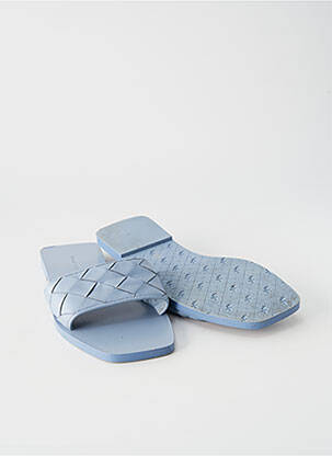 Mules/sabots chiquet talon plat jusqu'à 3cm bleu WHAT FOR femme