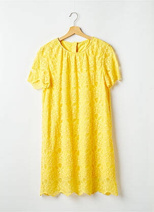 Robe mi-longue manches courtes manches courtes jaune SANS MARQUE femme