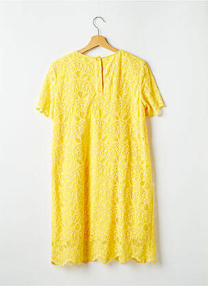 Robe mi-longue coupe fluide manches courtes jaune SANS MARQUE femme
