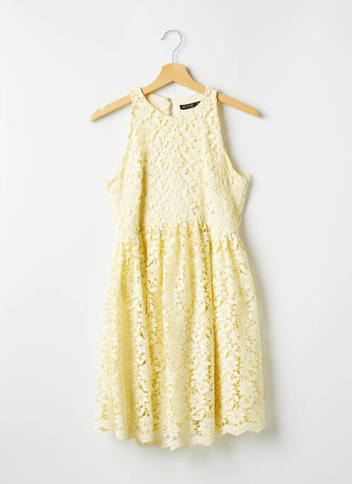 Robe courte coupe évasée sans manche jaune ZARA femme