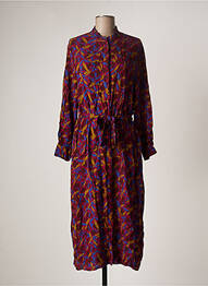 Robe mi-longue coupe fluide manches longues rose DES PETITS HAUTS femme