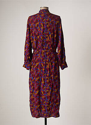 Robe mi-longue imprimé fleurs manches longues rose DES PETITS HAUTS femme