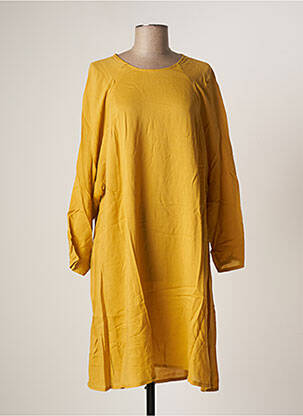Robe mi-longue manches 3/4 manches 3/4 jaune AMERICAN VINTAGE femme