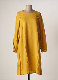 Robe mi-longue manches 3/4 manches 3/4 jaune AMERICAN VINTAGE femme