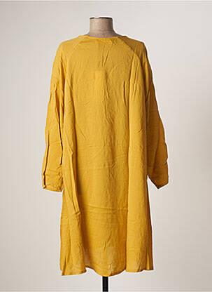 Robe mi-longue manches 3/4 manches 3/4 jaune AMERICAN VINTAGE femme