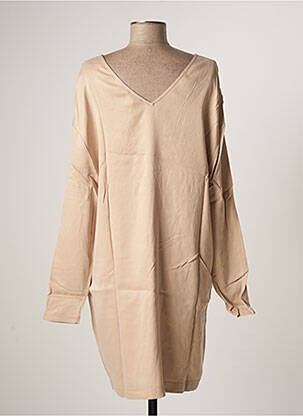 Robe mi-longue manches longues manches longues beige AMERICAN VINTAGE femme