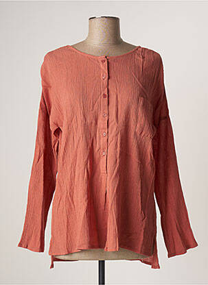 Blouse col rond manches longues orange DIEGA femme