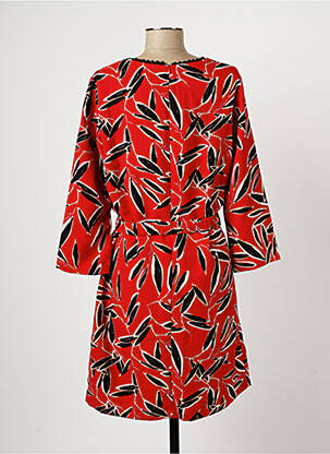Robe mi-longue manches 3/4 manches 3/4 rouge SUNCOO femme
