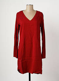 Robe mi-longue manches longues manches longues rouge SCOTCH & SODA femme