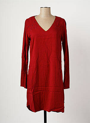 Robe mi-longue manches longues manches longues rouge SCOTCH & SODA femme