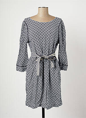 Robe mi-longue manches longues manches longues bleu SUNCOO femme