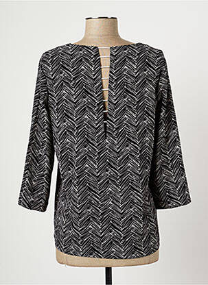 Blouse imprimé fantaisie manches 3/4 noir SUNCOO femme