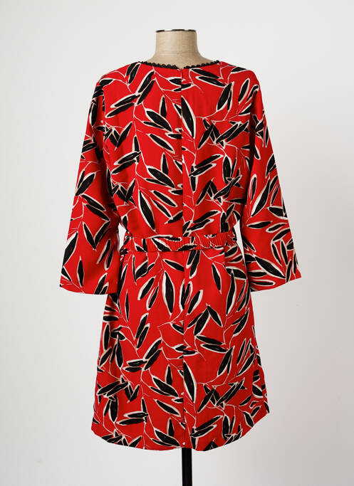 Robe mi-longue manches 3/4 manches 3/4 rouge SUNCOO femme