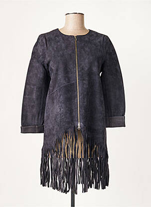 Manteau long sans capuche sans capuche bleu MINIMUM femme