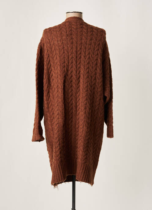 Gilet manches longues marron MINIMUM pour femme