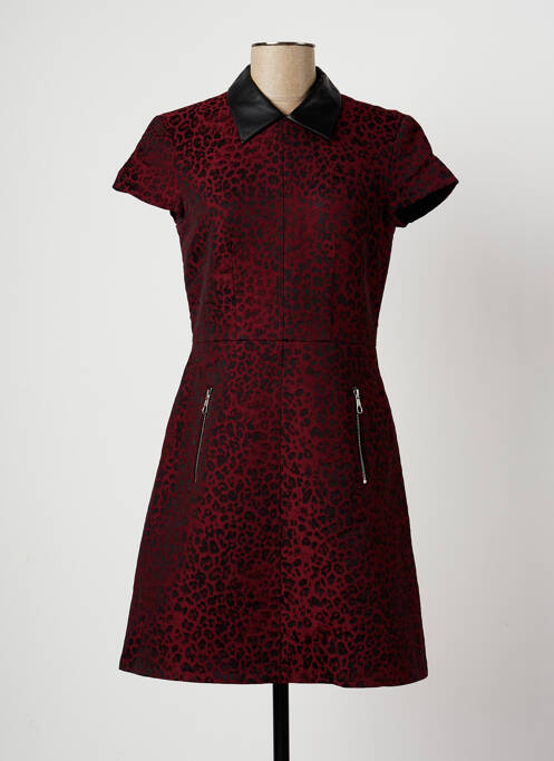 Robe courte manches courtes manches courtes rouge SET femme