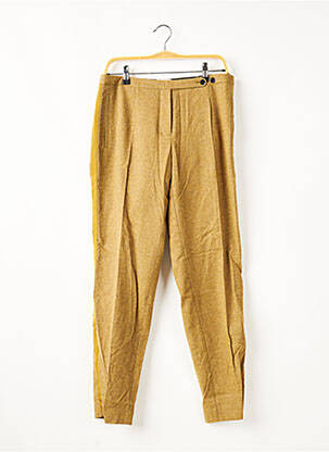 Pantalon chino broderie galons latéraux taille normale jaune BELLEROSE femme