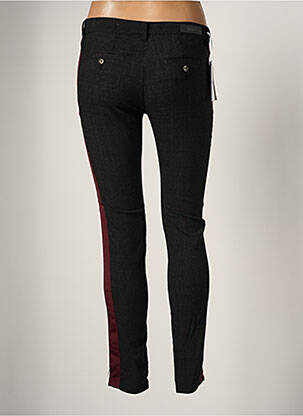 Pantalon chino broderie galons latéraux taille basse marron REIKO femme