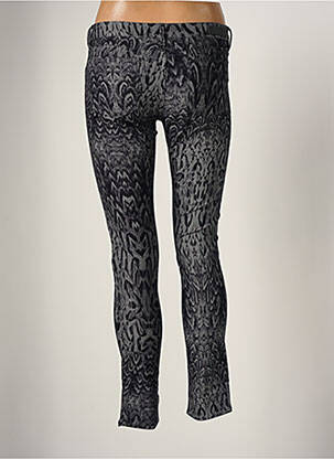 Pantalon slim broderie rivets taille basse gris REIKO femme