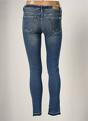 Jeans coupe slim broderie rivets taille basse bleu REIKO femme