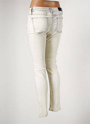 Pantalon slim broderie rivets taille basse gris REIKO femme