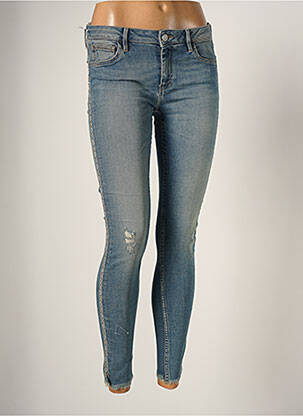 Pantalon 7/8 stretch taille basse bleu REIKO femme