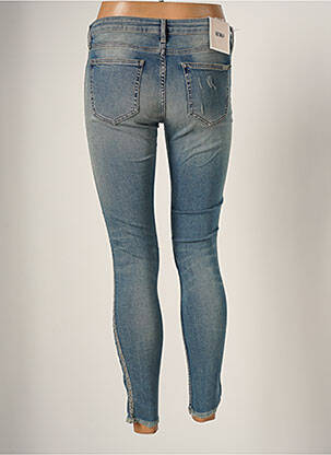 Pantalon 7/8 stretch taille basse bleu REIKO femme
