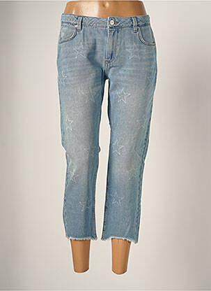 Pantacourt coupe droite taille normale bleu REIKO femme