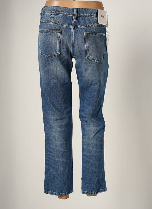 Pantalon 7/8 fermeture zippée sous rabat boutonné taille basse bleu REIKO femme
