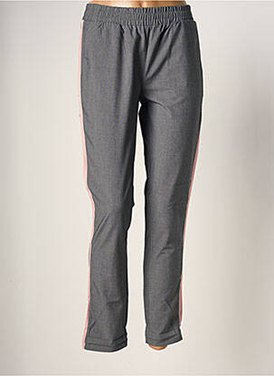 Pantalon chino broderie galons latéraux taille normale gris REIKO femme