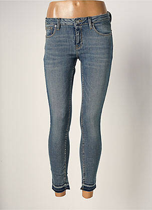Pantalon 7/8 stretch taille basse bleu REIKO femme