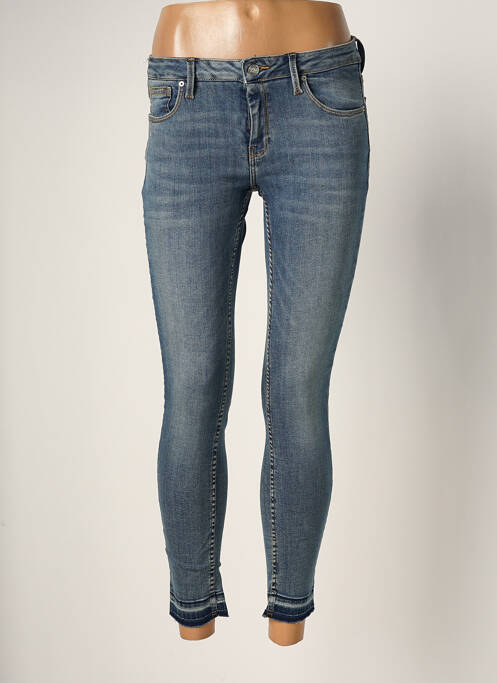 Pantalon 7/8 stretch taille basse bleu REIKO femme