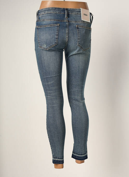 Pantalon 7/8 stretch taille basse bleu REIKO femme