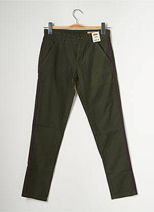 Pantalon chino broderie galons latéraux taille normale vert REIKO femme