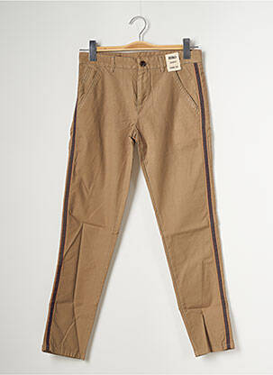 Pantalon chino broderie galons latéraux taille normale beige REIKO femme