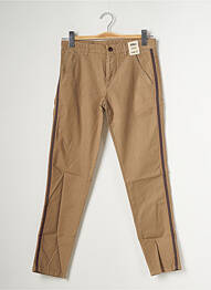 Pantalon chino broderie galons latéraux taille normale beige REIKO femme