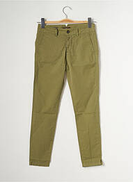 Pantalon chino tissage popeline taille normale vert TRUE NYC femme