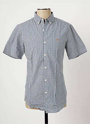 Chemise manches courtes coupe cintrée bleu FARAH homme
