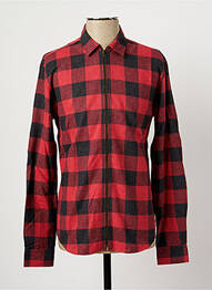 Chemise manches longues manches longues rouge KRONSTADT homme